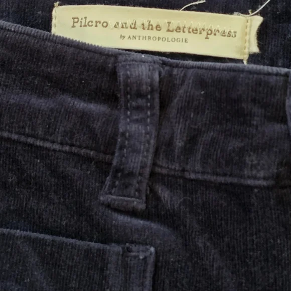 pilcro Corduroy Utility Pants Trousers, Black Patchwork Style, Casual Everyday - Picture 5 of 13